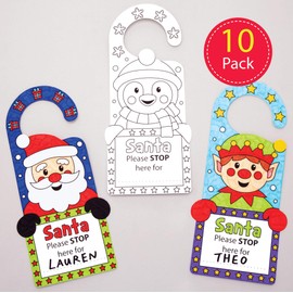 Baker Ross AT167 Christmas Colour in Door Hangers-Pack of 10, Festive Arts and Crafts, Assorted