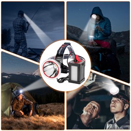 Vanvale High Power LED Headlamp Separation Design Outdoor Head Lamps Waterproof&Rechargeable Long Distance Headlight for Camping Hiking Fishing Hunting (Yellow Light)