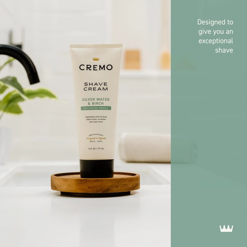 Cremo Silver Water & Birch Shave Cream, Astonishingly Superior Ultra-Slick