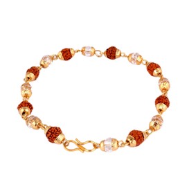 Rudra Empire Rudraksha Beads and Crystal Bracelet Jewellery for Men and Women Gift
