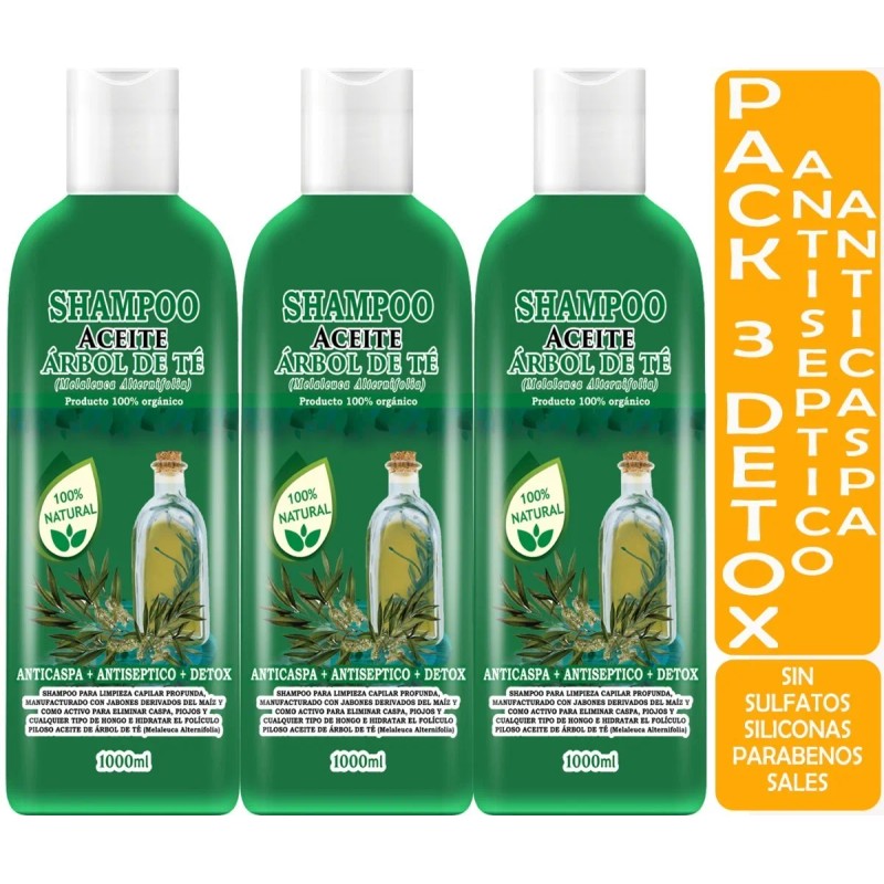 3 Shampoos Aceite Árbol De Te / Tea Tree Orgánico