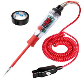 Minidodoca Test Light Automotive 5-120V Digital LED Circuit Tester with Voltage Display, Auto Bidirectional Voltage Tester, Electric Test Pen with Extended Spring Wire & Probe for Car RV Fuse Checker