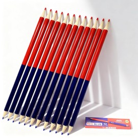 TUDOUZZZ Red and Blue Pencils, Elementary School Students, Pack of 12, HB, Break-resistant, Easy to Write, Multifunctional, For School, Classroom, Home, Office, Home, Elementary Students, For Children