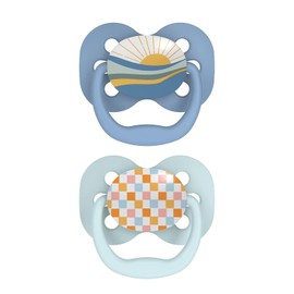 Dr. Brown's Advantage - Chupete simétrico 100% silicona para bebé Paci, 0-6 m, sin BPA, azul, paquete de 2
