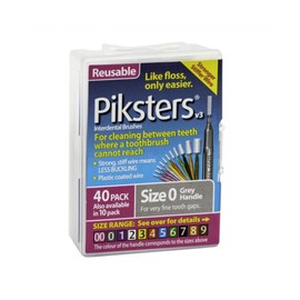 PIKSTERS - for cleaning between teeth-Size 0 (GREY)- 40Pk by PIKSTERS