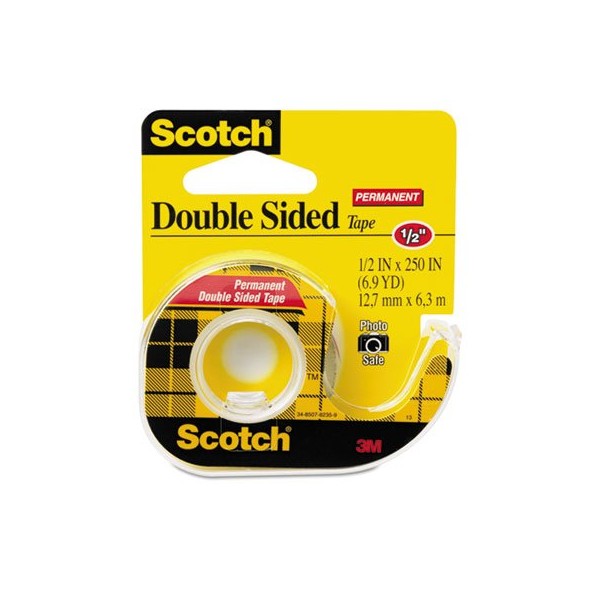 Scotch® - 665 Double-Sided Office Tape w/Hand Dispenser, 1/2" x