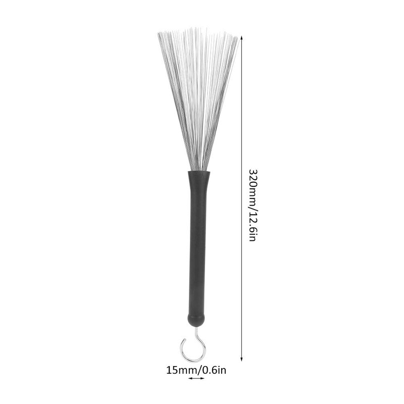 2Pcs Wire Drum Brushes Rubber Handle Jazz Drum Brushes Retractable