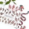 IBDI Snake and Flower nail Decals/Sliders for manicure or pedicure,