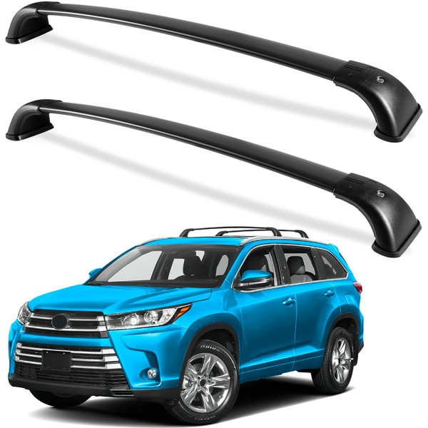 Wonderdriver Heavy Duty 220lb Lockable Roof Rack Cross Bars Fit for Toyota Highlander XLE Limited & SE & LE Plus & LE 2014-2019 with Anti-Theft Metal Lockable Crossbars Rooftop Kayak Luggage Carrier
