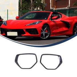 MXT-23 Real Carbon Fiber Side View Mirror Frame Cover Ring For Corvette C8 2020-2025