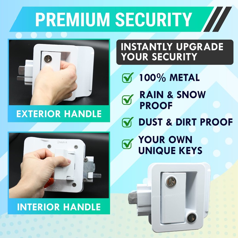 LATCH.IT White RV Door Latch | RV Door Locks for