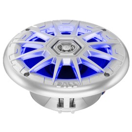 BOSS Audio Systems MRGB65S 6.5 Inch Marine Boat Stereo Speakers - 200 Watts Max (per pair), Coaxial, 2 Way, Full Range, 4 Ohms, Weatherproof, Multi-Color Illumination, Sold In Pairs