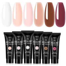 ROSALIND Poly Nail Gel Set 6 Colors 10ml UV/LED Long-Lasting Extension Gel