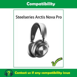 ACCOUTA Earpads Cushion Compatible with Steelseries Arctis Nova Pro Wireless Headphone Ear pads replacement with Softer Protein Leather and Memory Foam