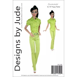 Designs byJude Summer Doll Clothes Sewing Pattern 16" Poppy Parker Dolls Integrity
