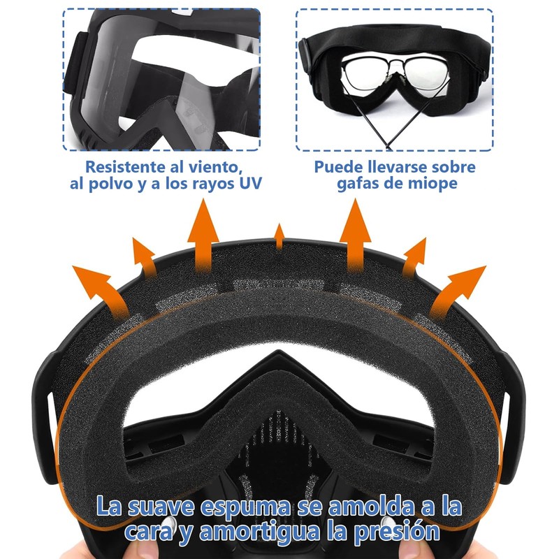 42AROZINA Máscara Táctica de 2 Piezas, Máscara de Paintball Antivaho,