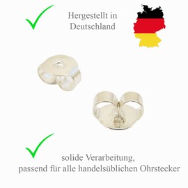 Stud Earring Clasp 925 Silver | 4 Pieces Earring Clasps | Solid Workmanship | Plug Clasp | Earring Stopper | Butterfly Clasp | Earring Clasp Silver