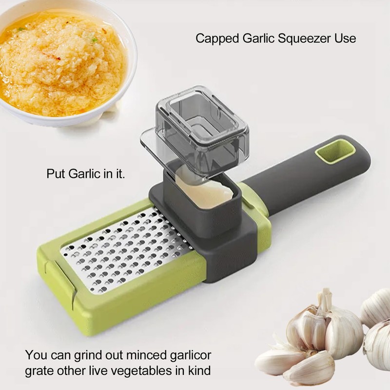 Stainless Steel Handheld Garlic & Ginger Grater - Ergonomic Zester,
