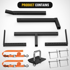 Nilight Truck Bed Extender w/Straps & Receiver Tightener & Flag, Fits 2-inch Hitch Receiver, 2-in 1 Pickup Hitch Mount Truck Bed Extension for Rack, SUV, Lumber, Ladder, Canoe, Boat, Kayak, Pipes