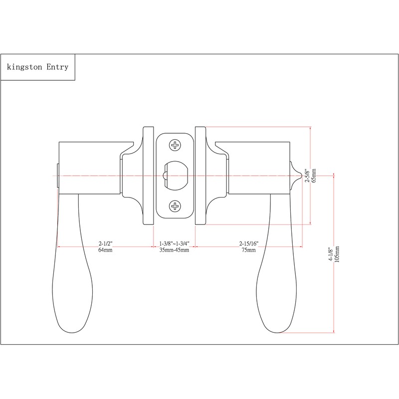 Designers Impressions Kingston Design Black Entry Lever with Matching Single
