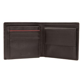 CINQUE Men's Black Plain Polyester Minimalist Slim Wallet with Key Chain Lightweight Wallet for Men, black, Modern