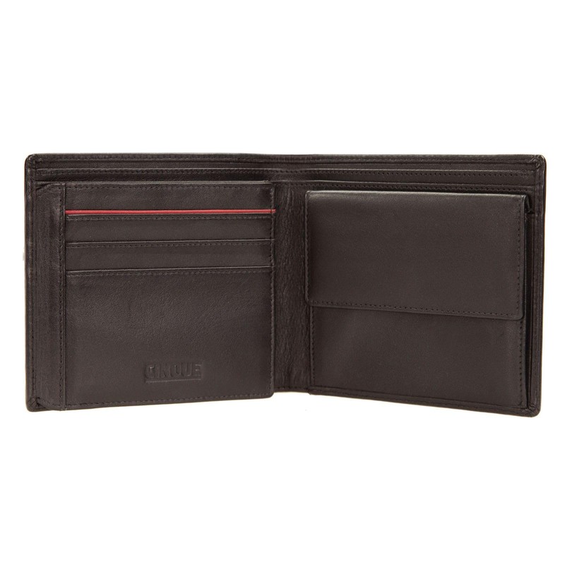 CINQUE Men's Black Plain Polyester Minimalist Slim Wallet with Key