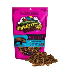 Wild Meadow Farms - Classic Wild Boar Minis - USA Made Soft Jerky Training Treats for Dogs