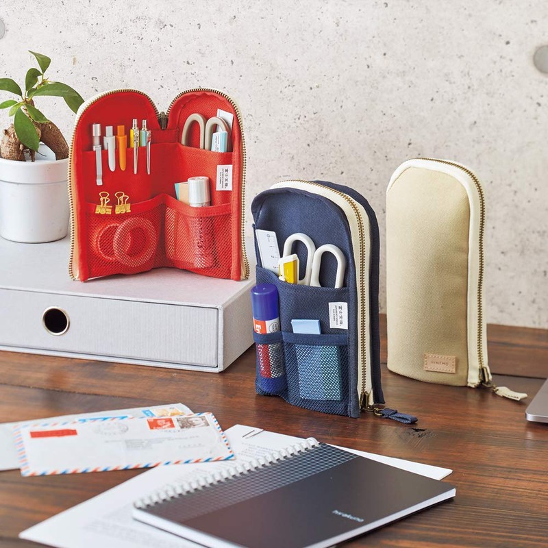 Lihit Lab A7903-24 Hinemo Stand Pen Pouch, Black, L Size