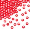 Craftdady 100pcs Red 7mm Letter Beads Flat Round Acrylic Alphabet