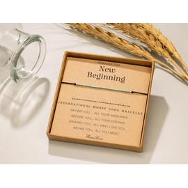 RareLove New Beginning Gifts for Women Morse Code Beaded Bracelet,Inspirational Encouragement for Friends,Divorce Breakup Get Well Gifts,Waterproof Secret Message Bracelets Tiny Pony Seed