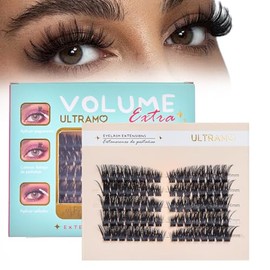 Pestañas Postizas Kit Completo, Kit de Extensión de Pestañas 10-18mm, Pestañas Postizas Naturales DIY, Racimos de Pestañas Todo En 1 Con 90 Pestañas  