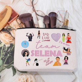MYOSPARK Singer Inspired Gift SG Fans Makeup Bag Music Lover Gift Singer Merchandise Travel Cosmetic Bag Music Lyrics Gift (UK Team Se-len Bag)