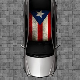 Sign Factory R59 Puerto RICO Flag Roof Wrap - Decal Decals Wraps Vinyl Wraps Art Poster Image Carbon Hood Car Truck Fiber Hood