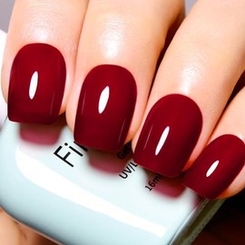 Esmalte de Uñas de Gel Rojo Vino 16Ml Jelly Borgoña Color Rojo UvLed Soak Off Esmalte de Gel Neutro para Invierno Primavera 1Uds