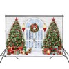 Fitumiw Christmas Photography Backdrop 7x5ft Christmas Tree Door Xmas Party