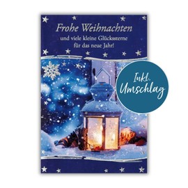 bsb Christmas Card with Envelope - Loving Christmas Postcard with Lantern Motif - Greeting Card for Christmas - Merry Christmas Card - Christmas Card in 11.5 x 17.0 cm