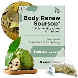 Tea Facto Body Renew* Soursop Tea Bags - Natural Refreshing Soursop Tea with Guanabana Whole Leaves - 10 Pack