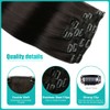 SURNEL Clip in Hair Extensions Human Hair #1B Off Black