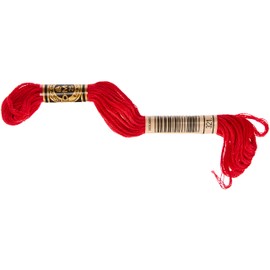 DMC 117-321 Mouline Stranded Cotton Six Strand Embroidery Floss Thread, Christmas Red, 8.7-Yard