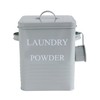 Bloomingville Farmhouse Metal Container with "Laundry Powder" Message, Lid, and