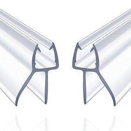 ZNCZHZN Shower Door Bottom Seal, 2-Pack Frameless Door Seal for 1/4 Inch Glass Door-39 Inch Long Ultra Clear Shower Door Seal Strip, Stop Shower Leaks and Create a Water Barrier(1/4" Door, Long Sweep)