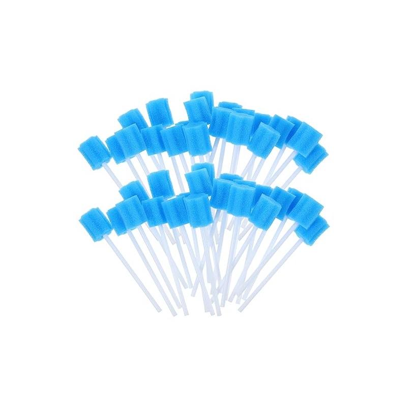 Healifty 100pcs Hisopos Oral Desechable Cuidado Esponjas Diente Limpieza Boca