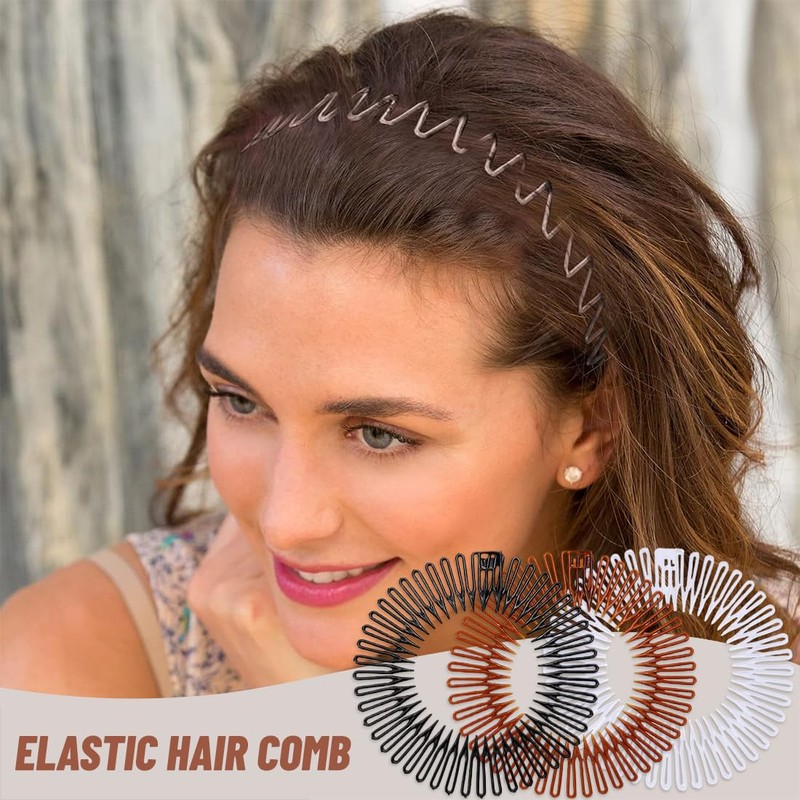 AFCJLTO Pack of 6 Plastic Hair Combs, Fully Circular Stretch,