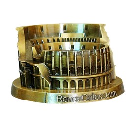 Queemie® Rome Colosseum Model Metal Statue Vintage Roman Architecture Bronze Collectible Figure Artificial World Famous Building Sculpture for Home Office Decor Souvenir