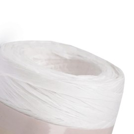 cyclingcolors 1x Raffiabast Raffia Papierschnur 5-8 mm 100 m für Geschenkverpackung Weihnachten Hochzeit Geburtstag Bastelprojekten Dekorieren Weben Gärtnern, Weiß