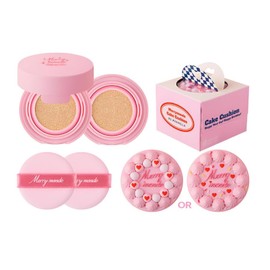 Merrymonde Happy Your Day Cushion, SPF40 PA++, Full Coverage, Pore Blurring, Hydrating Makeup, Korean Cushion Foundation with – Includes Puff & Refill (03 Sand, 1 Count)