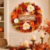 Fall Wreath for Front Door, 24 Inch Artificial Autumn Door