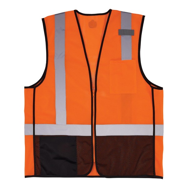 Ergodyne GloWear 8210Z-BK Class 2 Safety Vest, Hi Vis Mesh,