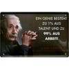 Blechschilder Decorative Metal Sign With Albert Einstein Quote, 20 x