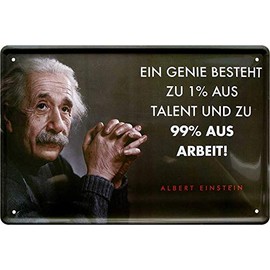Blechschilder Decorative Metal Sign With Albert Einstein Quote, 20 x 30 CM